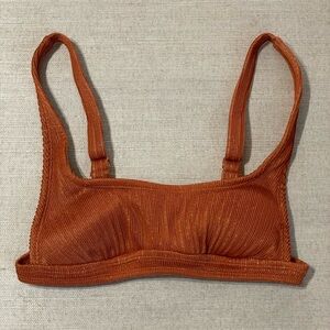 Xhilaration Orange and Gold metallic bikini top